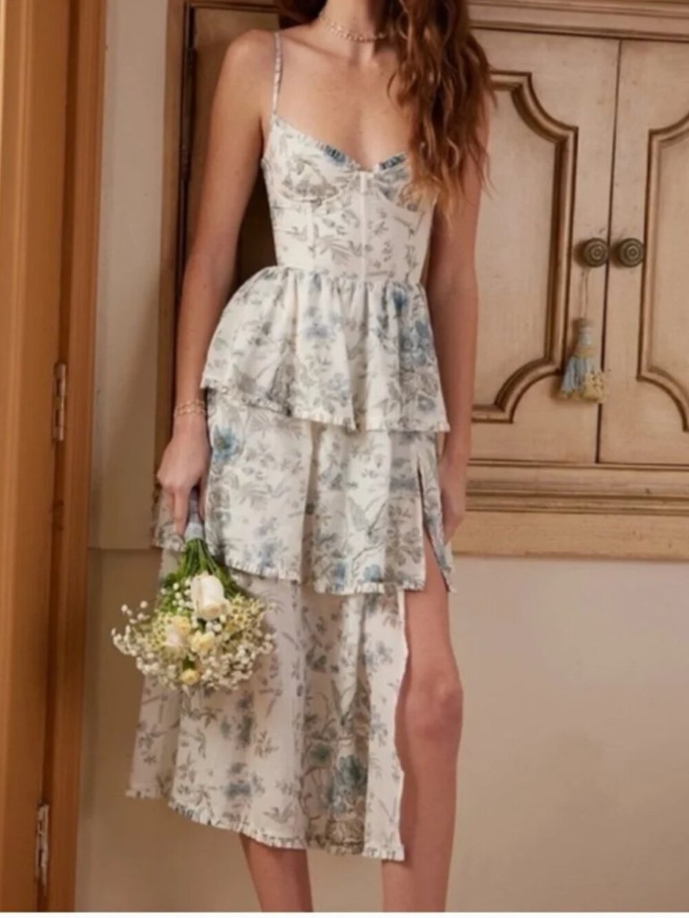 V. Champan Margherita Dress NWT sz 0 Blue Bouquet